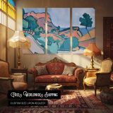 Road in the Mountains by Andre Derain - multi-panel canvas displayed in a classic lounge