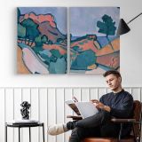 Road in the Mountains by Andre Derain - two-panel canvas displayed in a reading room