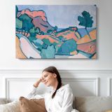 Road in the Mountains by Andre Derain - single-panel canvas displayed above a sofa