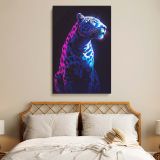 Roaring Neon Leopard - Glowing Animal Artwork in Bold Style canvas wall art