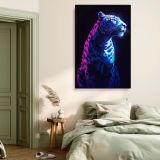 Roaring Neon Leopard - Glowing Animal Artwork in Bold Style canvas wall art - Image 3