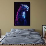 Roaring Neon Leopard - Glowing Animal Artwork in Bold Style canvas wall art - Image 5