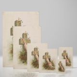 Rock of Ages - Prayerful Woman and Stone Cross in Ivy canvas wall art - Image 4
