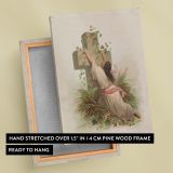 Rock of Ages - Prayerful Woman and Stone Cross in Ivy canvas wall art - Image 6