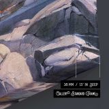 Rocky Coastal Village - canvas surface and wrapped edge detail