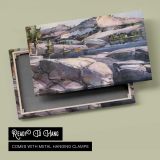 Rocky Coastal Village - canvas rear frame and hanging hardware