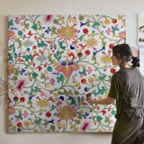 Romantic floral ornamental seamless pattern background — room mockup view 3