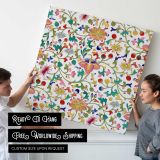 Romantic floral ornamental seamless pattern background — room mockup view 4
