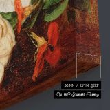Roses and Nasturtiums in a Vase by Henri Fantin-latour - canvas surface and wrapped edge detail