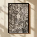 Round Tower Interior - Giovanni Battista Piranesi Architectural Engraving canvas wall art - Image 2