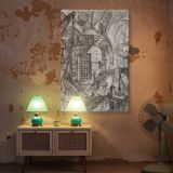 Round Tower Interior - Giovanni Battista Piranesi Architectural Engraving canvas wall art - Image 5