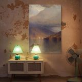 Rowboat on Hudson River by Colman - Sailboats and Clouded Sky Reflections canvas wall art - Image 5
