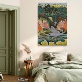 Royal Women Across Stream - Mughal Indian Miniature Scene by Muhammad Faqirullah Khan canvas wall art - Image 3