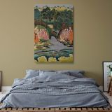 Royal Women Across Stream - Mughal Indian Miniature Scene by Muhammad Faqirullah Khan canvas wall art - Image 5