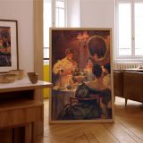 Russian Tea by Irving Ramsey Wiles - Soft Gowns and Golden Interior Glow canvas wall art - Image 7