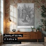 Ruth and Boaz in Harvest - Gustave Dore Field Blessing Scene canvas wall art
