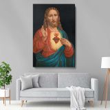 Sacred Heart of Jesus - Glowing Heart with Blessing Hand canvas wall art - Image 5