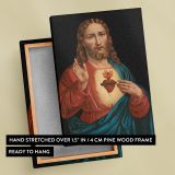 Sacred Heart of Jesus - Glowing Heart with Blessing Hand canvas wall art - Image 6