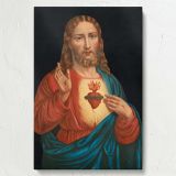 Sacred Heart of Jesus - Glowing Heart with Blessing Hand canvas wall art - Image 7