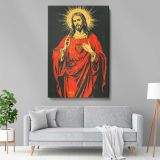 Sacred Heart of Jesus - Red and Gold Spiritual Symbolism canvas wall art - Image 5