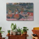 Sacred Spring, Sweet Dreams (nave Nave Moe) by Paul Gauguin - single-panel canvas displayed above a console table