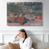 Sacred Spring, Sweet Dreams (nave Nave Moe) by Paul Gauguin - single-panel canvas displayed above a sofa