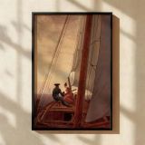 Sailing Scene at Sunset - Caspar David Friedrich Romantic Sea with Warm Glow canvas wall art - Image 2