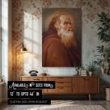 Saint Anthony Abbot - Velazquez Religious Portrait with White Beard and Halo canvas wall art