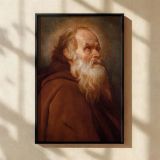 Saint Anthony Abbot - Velazquez Religious Portrait with White Beard and Halo canvas wall art - Image 2