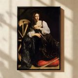 Saint Catherine of Alexandria - Caravaggio Martyr with Sword and Wheel canvas wall art - Image 2