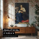 Saint Catherine of Alexandria - Sword and Wheel Scene by Caravaggio canvas wall art