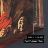 Saint Jerome Writing by Caravaggio - canvas surface and wrapped edge detail