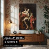 Saint John in the Wilderness - Solitude and Reflection by Caravaggio canvas wall art