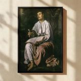 Saint John on Patmos - Velazquez Island Vision with Open Book and Halo canvas wall art - Image 2