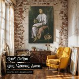 Saint John on Patmos - Velazquez Island Vision with Open Book and Halo canvas wall art - Image 3