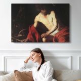 Saint John the Baptist by Caravaggio - single-panel canvas displayed above a sofa