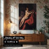 Saint John the Baptist - Red Drapery Wilderness Scene by Caravaggio canvas wall art