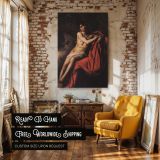 Saint John the Baptist - Red Drapery Wilderness Scene by Caravaggio canvas wall art - Image 3