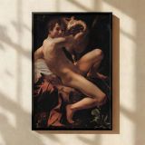 Saint John the Baptist - Youthful Wilderness Scene by Caravaggio canvas wall art - Image 2