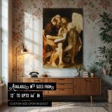 Saint Matthew and the Angel - Divine Guidance Painting by Caravaggio canvas wall art