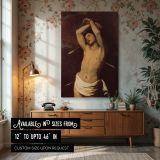 Saint Sebastian - Nicolas Regnier Classical Nude with Dark Contrast canvas wall art