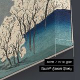 Sakura Namiki Zu , Vintage Japanese Illustration by Hiroshige Andō - canvas surface and wrapped edge detail