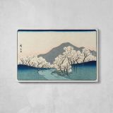 Sakura Namiki Zu , Vintage Japanese Illustration by Hiroshige Andō - single-panel canvas displayed above a console table