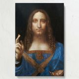Salvator Mundi - Christ Blessing with Crystal Orb By Leonardo da Vinci canvas wall art - Image 7