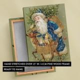 Santa Claus in Blue Coat - Reindeer and Gifts Holiday Art canvas wall art - Image 6