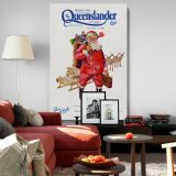 Santa Claus with Sleigh - 1936 Queenslander Christmas Poster