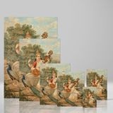 Sarasvati with Sitar - Serene River Rock Scene By Raja Ravi Varma canvas wall art - Image 4