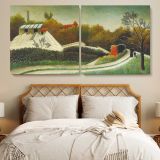Sawmill on the Outskirts of Paris by Henri Rousseau — single-panel canvas in a bedroom