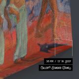 Scene from Tahitian Life by Paul Gauguin - canvas surface and wrapped edge detail