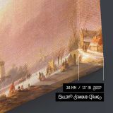 Schelfhout Andreas Skaters on A Frozen River - canvas surface and wrapped edge detail